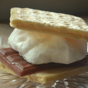 Toasty S'More Soap Smores Graham Cracker Camping Novelty Soap Marshmallow Soap Chocolate Dessert Fun Soap Kids Soap image 1