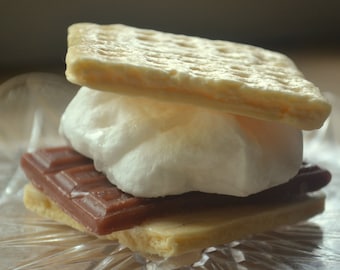 Toasty S'More Soap - Smores - Graham Cracker - Camping - Novelty Soap - Marshmallow Soap - Chocolate - Dessert - Fun Soap - Kids Soap