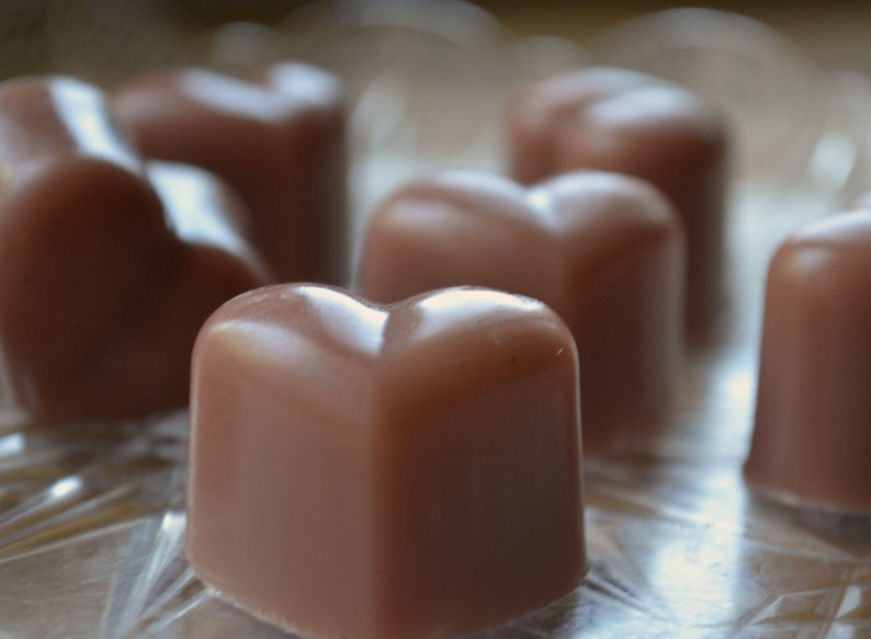 Chocolate Mocha Meltaway Heart Candy soaps Valentine Soap Valentines Day Heart Soap Candy Chocolate Soap Gift for Her image 2