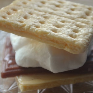 Toasty S'More Soap Smores Graham Cracker Camping Novelty Soap Marshmallow Soap Chocolate Dessert Fun Soap Kids Soap image 4