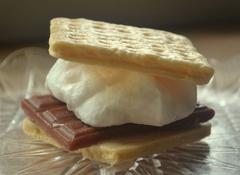 Toasty S'More Soap Smores Graham Cracker Camping Novelty Soap Marshmallow Soap Chocolate Dessert Fun Soap Kids Soap image 3