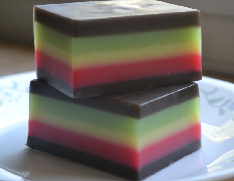 Neopolitan Cookie Soap Bakery Soap Cookie Food Soap Italian Cookie Neopolitan Cookie Fake Food Prop Rainbow image 5