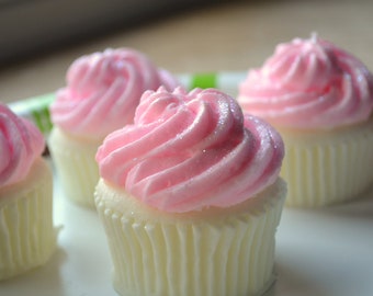 Cupcake Soap - Pretty Pink Shimmers Cupcake Soap - Valentines Day