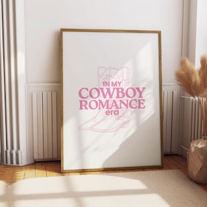 In My Cowboy Romance Era Book Print | Bookish Wall Art | Reader Wall Art | Pink Book Print | Reader Print | Book Poster | Romance Book Print