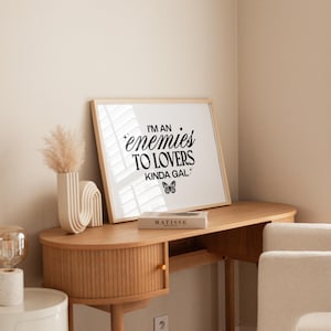 Enemies to Lovers Print | Bookish Wall Art | Reader Wall Art | Book Print | Reader Print | Book Poster | Book Tropes Print
