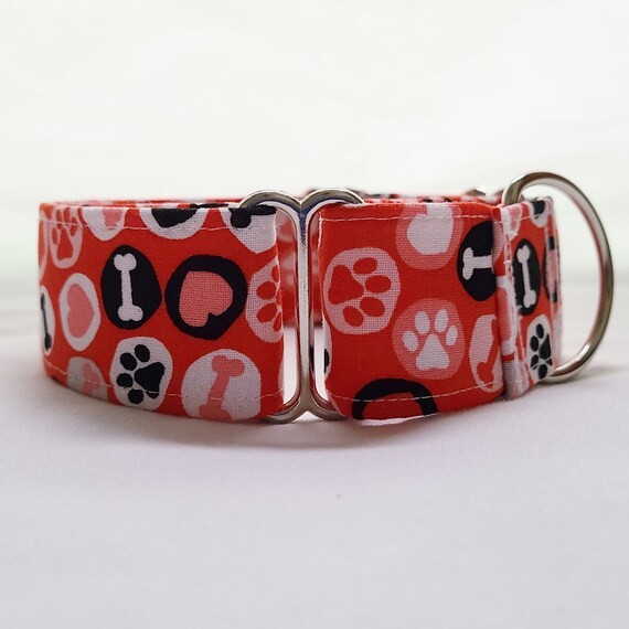 Paw Print 1.5 Inch Martingale Collars