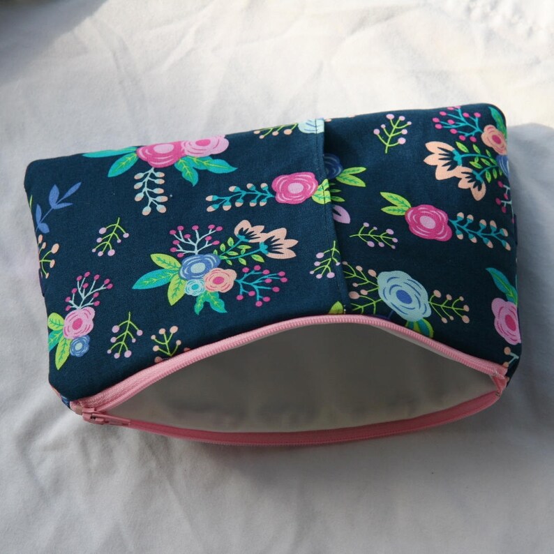 Gadget Bag Pencil Pouch Companion Case Planner Case Padded Sweet Blooms on Blue