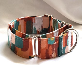 Multicolor Dog Collar-1 inch, 1.5 inch, 2 inch Martingale Collar- Matching Leash