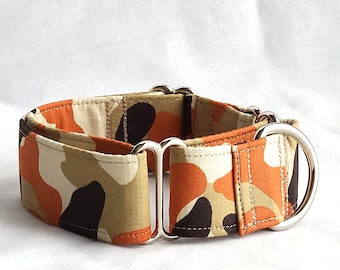 Camoflauge Martingale Dog Collar-1 inch, 1.5 inch, 2 inch- Desert Camo Collar