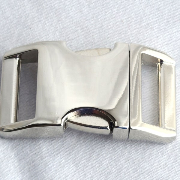 Set of 9- 1 Inch Contoured Aluminum Side Release Buckles-