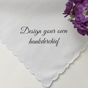 Custom Handkerchief/ Wedding Handkerchief/ Personalized Handkerchief/ Embroidered Hanky