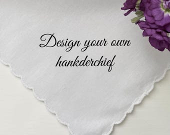 Custom Handkerchief/ Wedding Handkerchief/ Personalized Handkerchief/ Embroidered Hanky