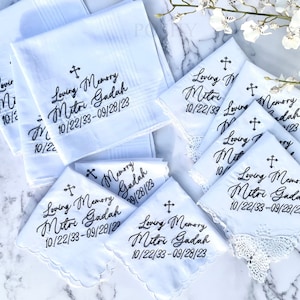Loving Memory Gift/ Funeral Handkerchief/ In Memory Funeral Handkerchief/ SHIPS FAST!