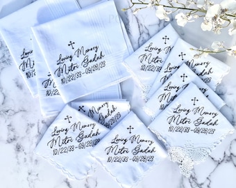Loving Memory Gift/ Funeral Handkerchief/ In Memory Funeral Handkerchief/ SHIPS FAST!