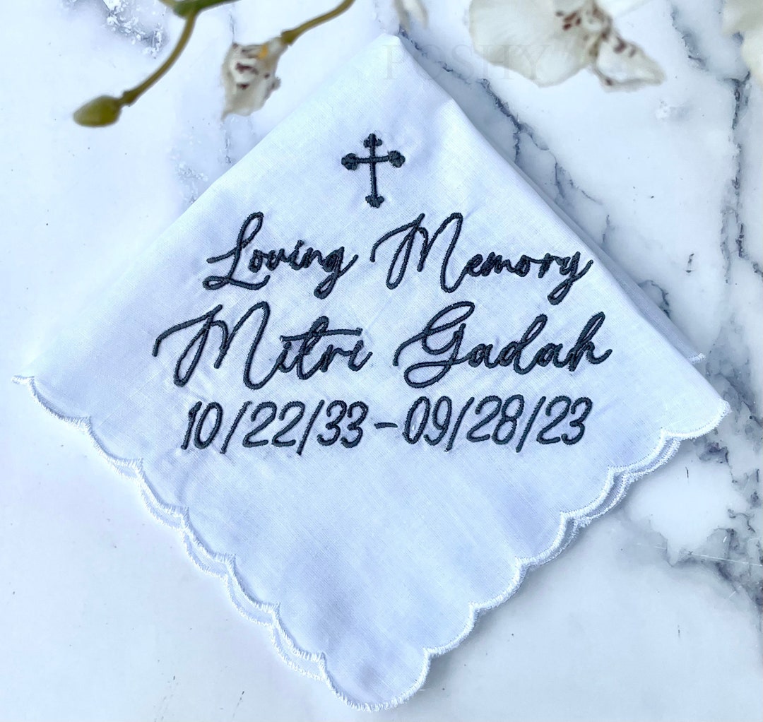 Funeral Handkerchief/ in Memory Funeral Handkerchief/ SHIPS FAST Etsy