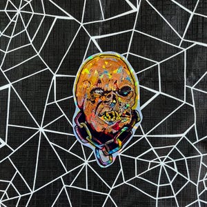 Retro Prism Prismatic Horror Vending Machine Sticker--Unmasked Jason Vorhees, Friday the 13th