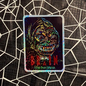 Retro Prism Prismatic Horror Vending Machine Sticker--The Brain