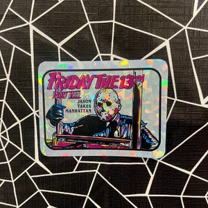 Retro Prism Prismatic Horror Vending Machine Sticker--Jason Vorhees, Friday the 13th