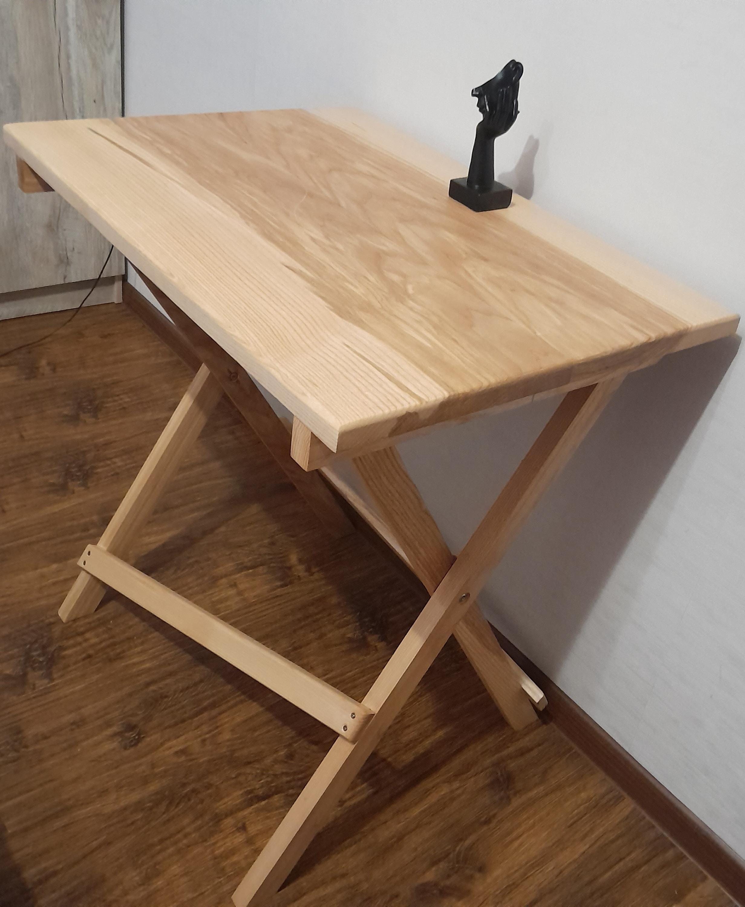 Folding Ash Table, Wooden Dining Table, Folding Floor Table