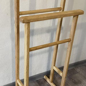 Porte-vêtements en bois, vêtements de voiturier, majordome pour hommes, porte-manteau au sol, porte-manteau sur pied, porte-manteau, bois naturel, fait main