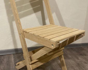 Silla plegable de roble, taburete de madera natural, hecho a mano, asiento que ahorra espacio, silla para interior y exterior,