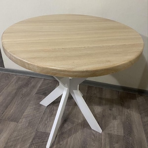 Oak round table  Wooden dining table,  kitchen table, activity table,round wood table.