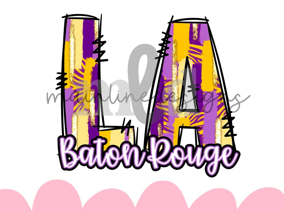 Baton Rouge LA Design / Purple and Gold Digital Design Etsy