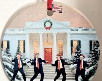 Trump Dancing Christmas ornament