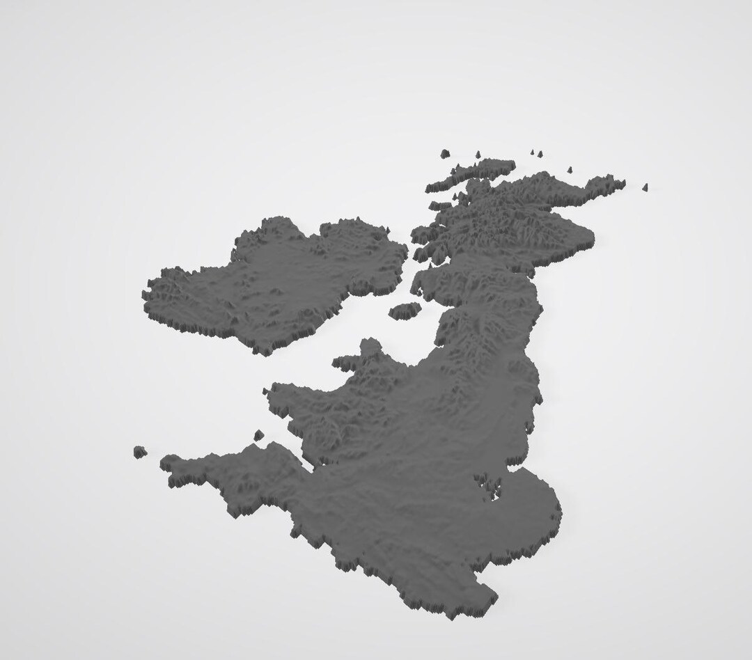 UK & Ireland Topographic Map STL File for 3D Printing / CNC - Etsy