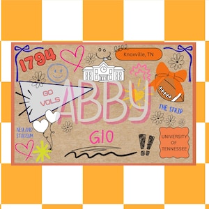 University of Tennessee Dorm Decor | Custom Name Banner | Hand-Painted Sign | Two Sizes | Go Vols  Poster for Dorm Room |  Rocky Top