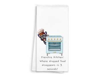 Funny French Bulldog , A Little Frenchie Joy in Every Fold Frenchie Kitchen Towel,Tea Towel,  Hand Towels,Housewarming Gift