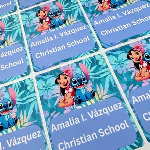 Lilo & Stitch Back To school,School label sticker,customized labels,School supply labels