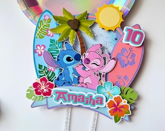 Stitch & Angel Cake Topper: Lilo and Stitch Party Decoration