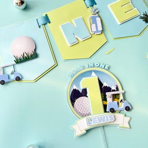 Hole in One Cake Topper, Hole in One First Birthday, Golf Theme First Birthday Decor,Golf Cake Topper,Golf Theme Birthday, Hole in One Party