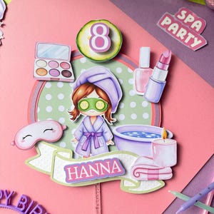 Spa Birthday Cake Topper: Personalized Pamper Party Decoration