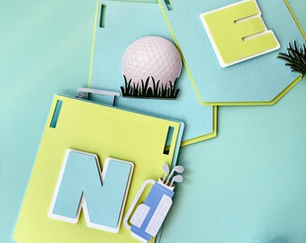 Hole In One High Chair Banner: Golf 1st Birthday Party Decor