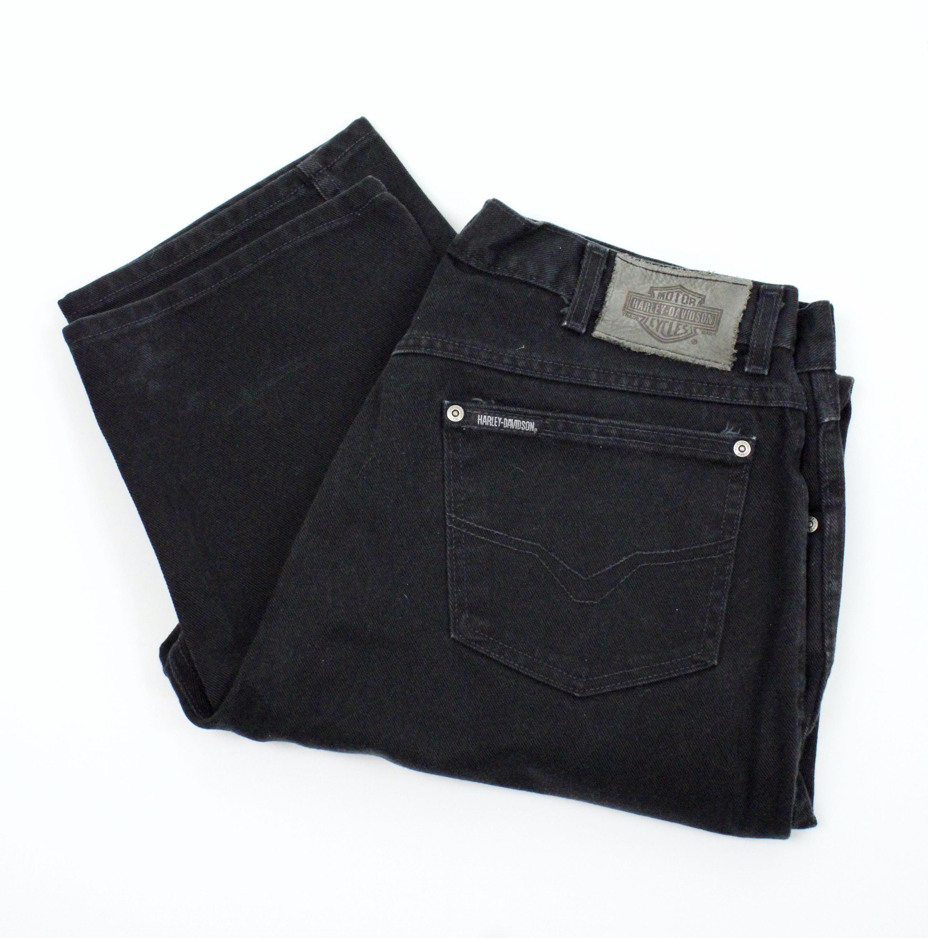Salopette Denim Noir Harley-Davidson Pour Garçon - Taille 9/12 Mois - Brodée - Neuf Avec étiquettes