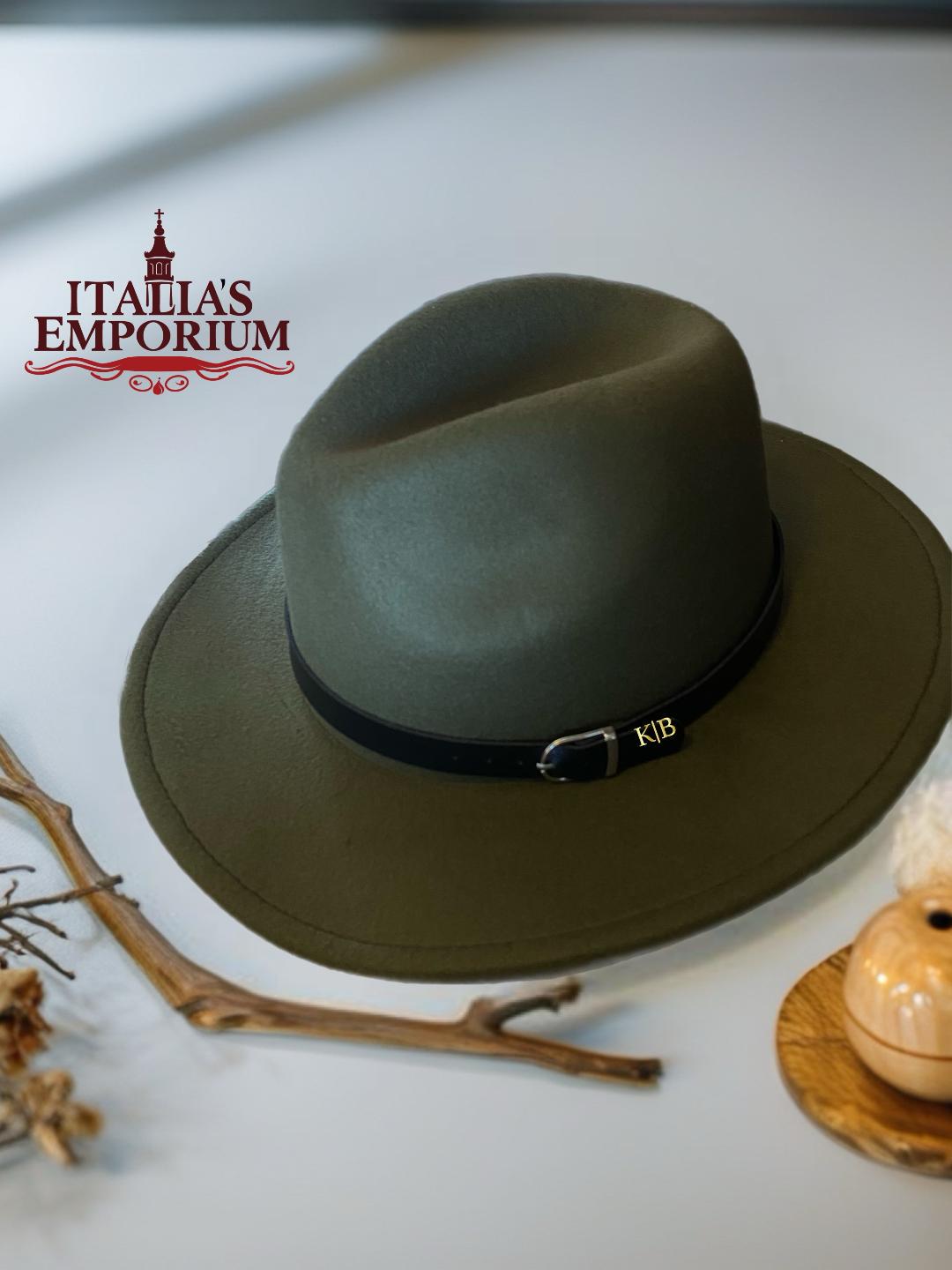 Army Green Fedora w/Vegan Camel Leather Hat Band ? m_6611d166253a8cfd6f50017a.jpg main image 3