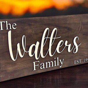 Personalisiertes Holzschild | Personalisiertes Familiennamenschild | Nachname-Zeichen | Hochzeitsgeschenk | Wanddekoration | Jubiläumsgeschenk | House Warming Geschenk