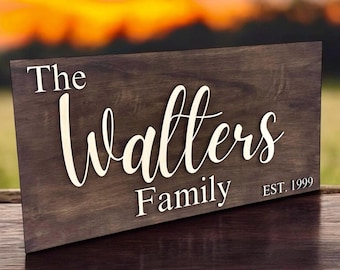 Custom Wood Sign | Personalized Family Name Sign | Last Name Sign | Wedding Gift | Home Wall Decor | Anniversary Gift | House Warming Gift