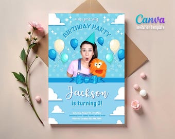 Printable Ms Rachel Birthday Invitation, editable first words invite, let's say party, first words invite template, 2nd second 3rd third