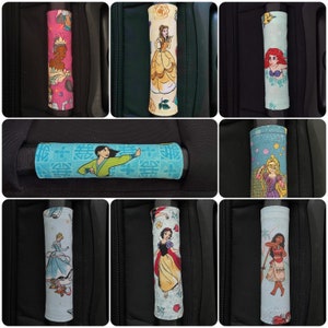 Wrap de poignée de bagage / sac à dos pour princesses Disney - Aurora, Ariel, Belle, Cendrillon, jasmin, Moana, Mulan, Raiponce, Blanche-Neige, Tiana
