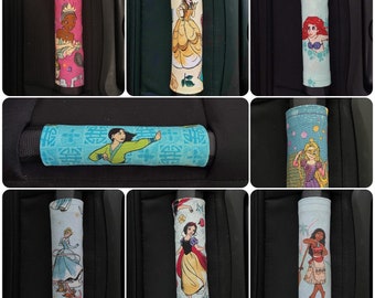 Disney Princesses Luggage / Backpack Handle Wrap - Aurora, Ariel, Belle, Cinderella, Jasmine, Moana, Mulan, Rapunzel, Snow White, Tiana