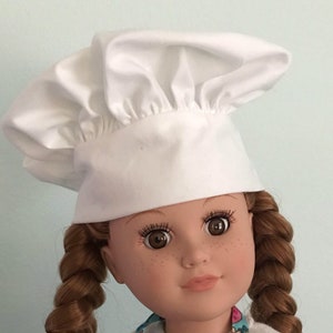 2-piece Chef Set: Texas A&M University Apron and Chef Hat 18 Doll American Girl or equivalent Plain White Chef Hat