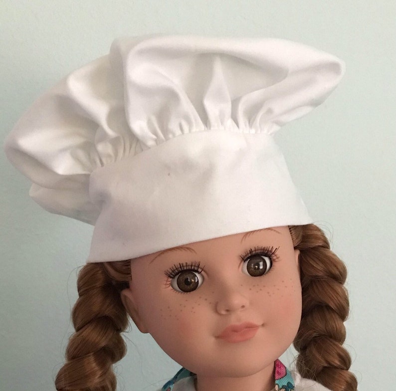 2-piece Chef Set: Texas A&M University Apron and Chef Hat 18 Doll American Girl or equivalent Plain White Chef Hat