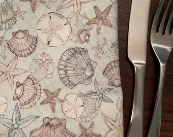 Seashells Cloth Napkins - Set of 2