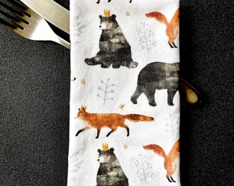 Bear & Fox Royalty Cloth Napkins - Set of 2