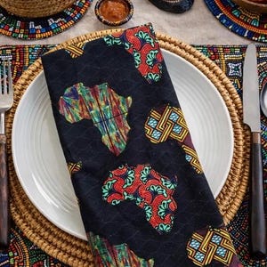 Servilletas de tela con diseño tribal de África (juego de 2)