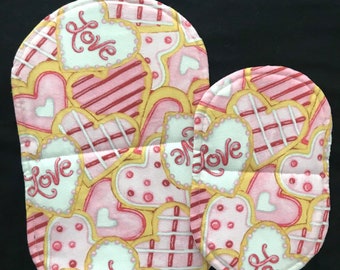 Valentine Love Cookies - Pot Holder Mitt Set