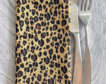 Leopard Print Cloth Napkins - Set of 2